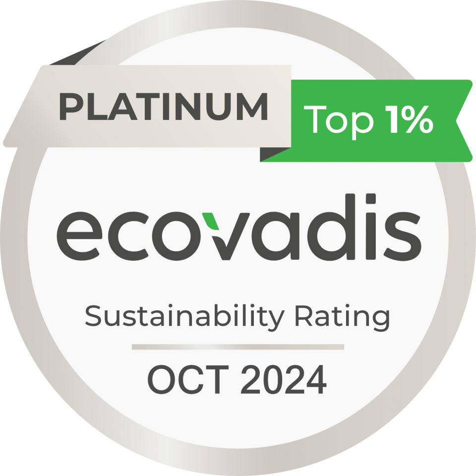 medalla de Platino de ECOVADIS a la sostenibilidad para la empresa del grupo, Fertinagro Biotech